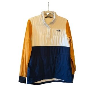 The North Face White, Orange, and Navy Pullover